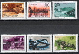 Yugoslavia 1999 - NATO Bombing Of Bridges In Yugoslavia - Mi 2932-2937 - MNH**VF - Unused Stamps