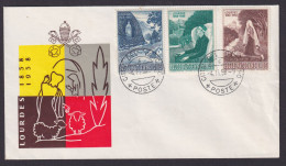 Vatikanpost Brief Sondermarken Lourdes 1858 Bis 1958 - Brieven En Documenten