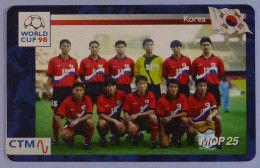 MACAU - Chip - CTM - Smart Card - KOREA - Football World Cup 98 - Mint - Macau