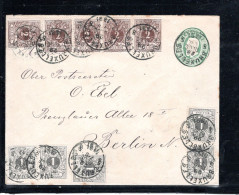 1891 ,1 C. 5 Fois, 2 C. 5 Fois, Sur Entier 10 C. Pour Allemagne Au Tarif , Etat Superbe, Claire " BRUXELLES "  #145 - 1884-1891 Leopold II.