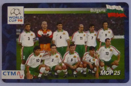 MACAU - Chip - CTM - Smart Card - BULGARIA - Football World Cup 98 - Mint - Macau