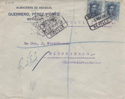 SEVILLA A WINTENBERG CERTIFICADA 1926 ALFONSO XIII VAQUER - Cartas & Documentos