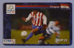 MACAU - Chip - CTM - Smart Card - PARAGUAY - Football World Cup 98 - Mint - Macau