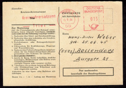 TRIER 1964 Roter Freistempel " Kreiswehrersatzamt Trier " A.Formular LADUNG ZUR MUSTERUNG Heimatbeleg > Bollendorf Eifel - Lettres & Documents