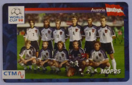 MACAU - Chip - CTM - Smart Card - AUSTRIA - Football World Cup 98 - Mint - Macau