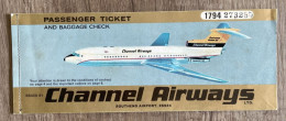 1969 - Passenger Ticket - CHANNEL AIRWAYS - Oostende / Southend - Mrs. BOEY - Europe