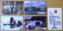 Czech Republic - 5 Different Phone Cards - Used - 2 Scans - Czech Republic