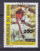 Benin 2007 Mi. 1408, 200 Fr. / 250 Fr. Rotbauchmeerkatze Monkey Overprinted Aufdruck Surchargé Deluxe Cancel - Benin – Dahomey (1960-...)