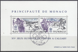 MONACO, Block 38, Gestempelt, Olympische Winterspiele, Calgary 1988 - Blocks & Kleinbögen