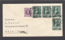 LETTRE DE BRUXELLES 4 ,AVEC COB NOS 198 ET 4 X NO 299, POUR BALE, SUISSE, 1930. - Covers & Documents