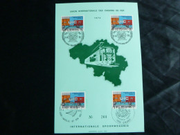 1972 1626 FDC Echophil Card : SIRAULT "Internationale Spoorwegunie- Union Intern. Chemins De Fer " - 1971-1980