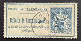 FRANCE TELEPHONE 1900 - YT 24 OBL - 25c Bleu - ALGER EL BIAR - Sans Fond De Sûreté - Telegraph And Telephone