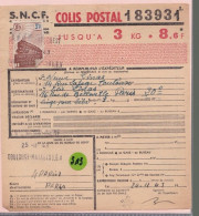 Un Timbre N° 208   3 F   Colis Postal  Postaux   Expéditeur :St - Alban      1943  Destination Paris - Covers & Documents