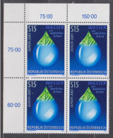 2001 , Mi 2344 ** (1) - 4 Er Block Postfrisch - EUROPA - Lebensspender Wasser - Nuovi