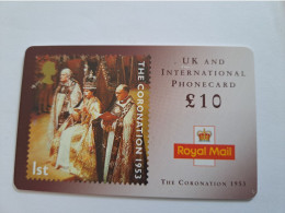 GREAT BRITAIN   10 POUND/   THE CORONATION  1953/ QUEEN ELIZABETH / ROYAL MAIL / THICK CARD /  PREPAID      **17223** - [10] Collections