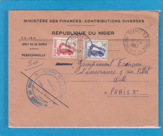 LETTRE DE NIAMEY, AVEC TIMBRES DE SERVICE, POUR PARIS, 1967. - Niger (1960-...)