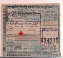 Un     Bulletin  Expédition S.N.C.F  Croix Rouge Française  1943 Entraide  Main D' œuvre En Allemagne - Covers & Documents
