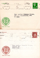 Norwegen 1951/55, 2 Gebr. Privat Ganzsachen Oslo Filatelistklubb - Briefe U. Dokumente