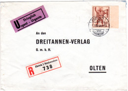 Schweiz 1944, 60 C. M. Bogenrand U. Druckzeichen Auf Reko Brief V. Zürich - Lettres & Documents