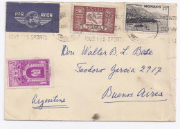 Monaco 1948, Luftpost Brief M. 3 Marken N. Argentinien. Destination!  - Altri & Non Classificati