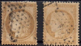 France Cérès 15c Y&T 59 Et 59a Oblitérés - 1871-1875 Cérès