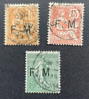 FRANCE FRANCHISE MILITAIRE 1901 - YT 1 + 2 + 3 OBL - CV 22 EUR - Militärische Franchisemarken