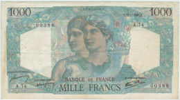 1000 FRANCS MINERVE ET HERCULE  B 12 7 1945 B 00388 A 74 - 1 000 F 1945-1950 ''Minerve Et Hercule''