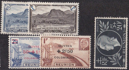 Réunion - YT N° 247 à 251 ** - Neuf Sans Charnière - 1944 - Unused Stamps