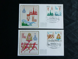 1978 1913-1914 & 1915-1916 FDC's Soie/zijde (Brain L'alleud) : " Olympia 1980 Moscou & Lake Placid " - 1971-1980