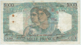 1000 FRANCS MINERVE ET HERCULE  H 9 1 1947 H 41315 O 368 - 1 000 F 1945-1950 ''Minerve Et Hercule''