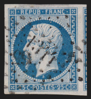 N°10, Présidence 1852, 25c Bleu, Oblitéré De 2 PC Différents - SUPERBE D'ASPECT - 1852 Louis-Napoleon