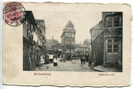 ALLEMAGNE CPA Voyagé 1908 * Alt HAMBURG ( Hambourg ) Bohnsplatz 1887 (animée ) - Altri & Non Classificati