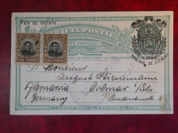 DS3 SALVADOR  CARTE ENTIER RARE DESTINATION 1914 SAN MIGUEL A COLMAR GERMANY  +AFF. INTERESSANT+++ - El Salvador