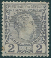 Monaco 1885 SG2 2c Lilac Prince Charles III Tone Spot MNG - Altri & Non Classificati