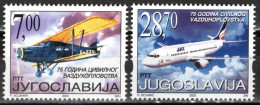 Yugoslavia 2002 -Civil Aviation - 75th Anniversary - Mi 3079-3080 - MNH**VF - Unused Stamps