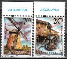Yugoslavia 2002 -Windmills And Watermills - Mi 3083-3084 - MNH**VF - Unused Stamps