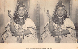 Algérie - Femme Ouled Naïl Fumant Une Cigarette - CARTE STEREO - Ed. E. Le Deley E.L.D.  - Women