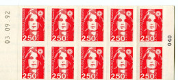 France - Carnet Autoadhésif Marianne De Briat 2F50 YT 2720-C2 Daté 03/09/92 - Modern : 1959-...