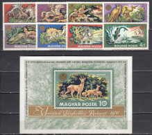 Hungary 1971 - World Hunting Exhibition, Budapest, Mi-Nr. 2664/71+Bl. 82, MNH** - Nuevos