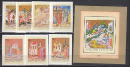 Hungary 1971 - Miniatures, Mi-Nr. 2711/17+Bl. 85A, MNH** - Ongebruikt