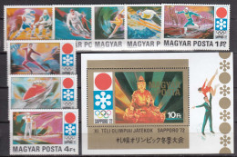 Hungary 1971 - Winter Olympic Games, Sapporo, Mi-nr. 2720/27+Bl. 86, MNH** - Neufs