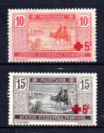 Mauritanie - 1915 -  Tb Antérieurs Surch Croix Rouge  - N° 34/35 - Neufs * - MLH - Neufs