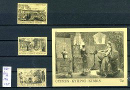 Chypre   603/5 + BF12 Xx Gravures De Chypre Du 19e S - Unused Stamps