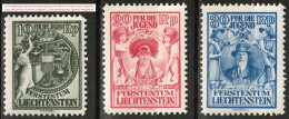 Liechtenstein 1932: FÜR DIE JUGEND (Fürstenpaar) Zu W11-13 Mi 116-118 Yv 108-110 * Falz MLH (Zumstein CHF 225.00 -50%) - Nuevos