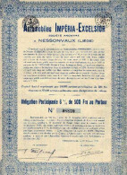 AUTOMOBILES IMPÉRIA-EXCELSIOR; Obligation Participante - Automobilismo