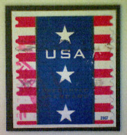 United States, Scott #4158, Used(o) Coil, 2007, Patriotic Banner (10¢) - Usados