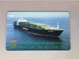 MINT Malaysia Telekom UNIPHONEKAD GPT Phonecard, Cargo Ship Boat Green Peninsula Agencies, Set Of 1 Mint Card - Maleisië