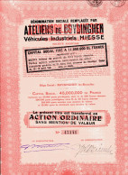 ATELIERS De BUYSINGHEN - Véhicules Industriels MIESSE; Action Ordinaire (camions/lorries) - Automobilismo