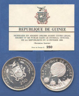 Guinee Republique 250 Francs 1969 Repubblica Di Guinea 250 Franchi Silver Coin SPACE Apollo XIII - Guinea