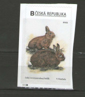 Czech Republic 2022 -  Domestic Rabbit, 1 Personalised Stamp Self-adhesive, From Booklet, MNH - Conigli